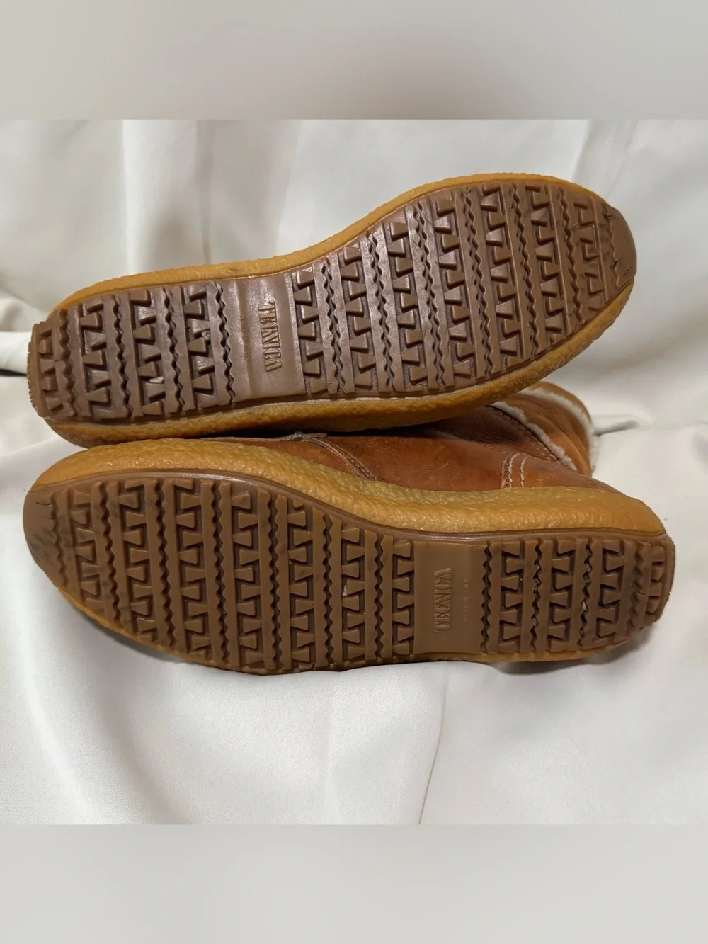 Tecnica Italy Après Ski Boots Brown Leather Shearling Lace-Up